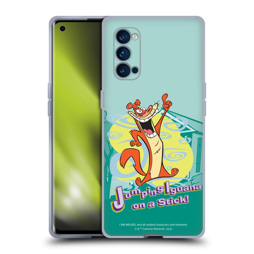 I Am Weasel. Graphics Jumping Iguana On A Stick Soft Gel Case for OPPO Reno 4 Pro 5G