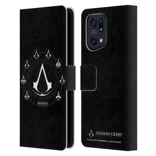 Assassin's Creed Legacy Logo Crests Leather Book Wallet Case Cover For OPPO Find X5 Pro