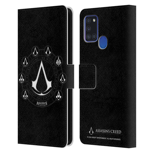 Assassin's Creed Legacy Logo Crests Leather Book Wallet Case Cover For Samsung Galaxy A21s (2020)