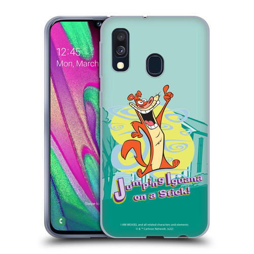 I Am Weasel. Graphics Jumping Iguana On A Stick Soft Gel Case for Samsung Galaxy A40 (2019)