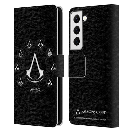 Assassin's Creed Legacy Logo Crests Leather Book Wallet Case Cover For Samsung Galaxy S22 5G