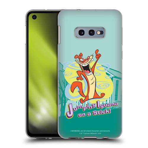 I Am Weasel. Graphics Jumping Iguana On A Stick Soft Gel Case for Samsung Galaxy S10e