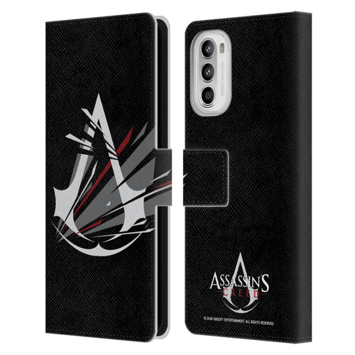 Assassin's Creed Logo Shattered Leather Book Wallet Case Cover For Motorola Moto G52