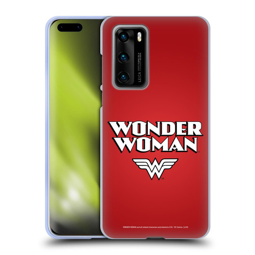 Wonder Woman DC Comics Logos Text Soft Gel Case for Huawei P40 5G