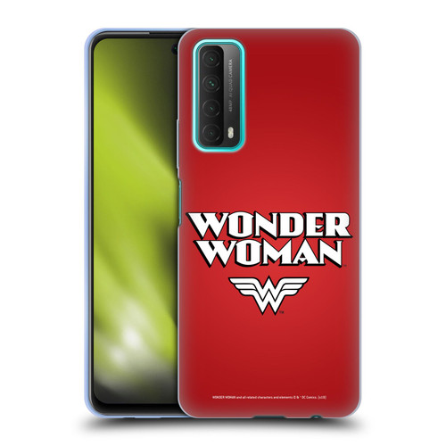 Wonder Woman DC Comics Logos Text Soft Gel Case for Huawei P Smart (2021)