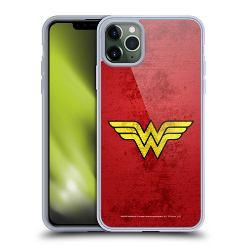 Wonder Woman DC Comics Logos Distressed Look Soft Gel Case for Apple iPhone 11 Pro Max