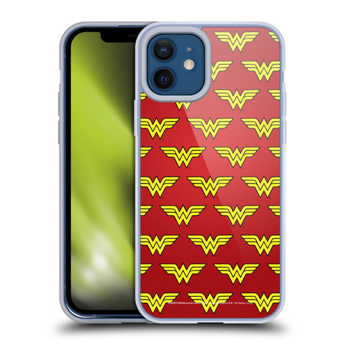 Wonder Woman DC Comics Logos Pattern Soft Gel Case for Apple iPhone 12 / iPhone 12 Pro