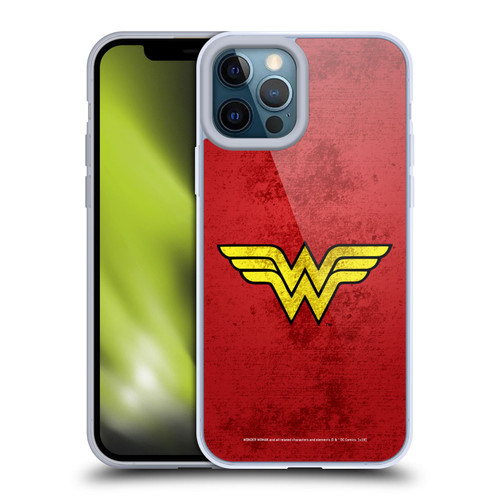 Wonder Woman DC Comics Logos Distressed Look Soft Gel Case for Apple iPhone 12 Pro Max