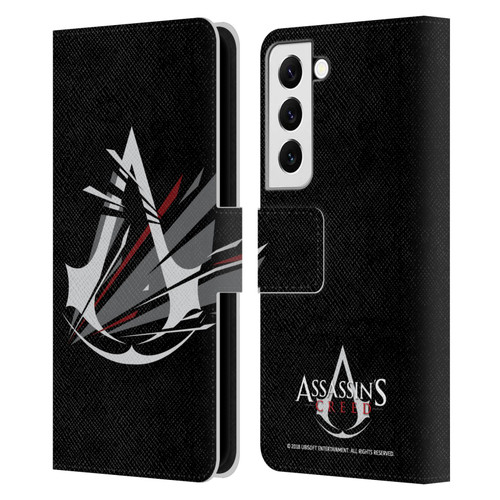 Assassin's Creed Logo Shattered Leather Book Wallet Case Cover For Samsung Galaxy S22 5G