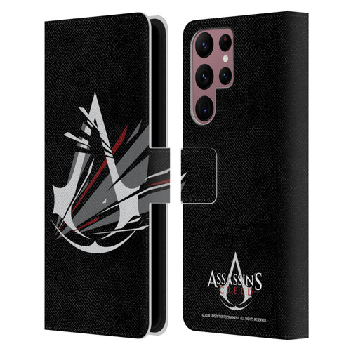 Assassin's Creed Logo Shattered Leather Book Wallet Case Cover For Samsung Galaxy S22 Ultra 5G