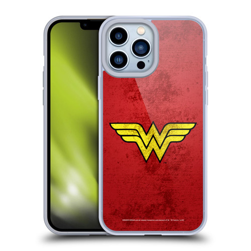 Wonder Woman DC Comics Logos Distressed Look Soft Gel Case for Apple iPhone 13 Pro Max