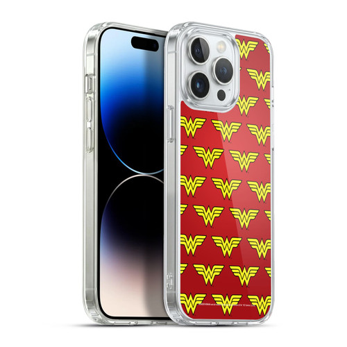 Wonder Woman DC Comics Logos Pattern Soft Gel Case for Apple iPhone 13 Pro Max