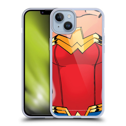 Wonder Woman DC Comics Logos Costume Soft Gel Case for Apple iPhone 14 Plus