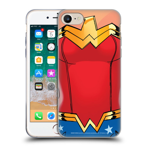 Wonder Woman DC Comics Logos Costume Soft Gel Case for Apple iPhone 7 / 8 / SE 2020 & 2022