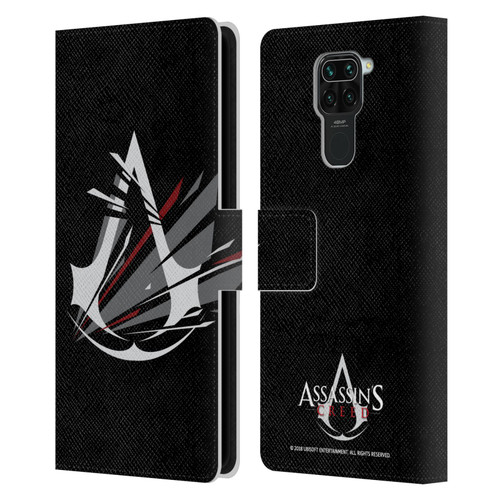 Assassin's Creed Logo Shattered Leather Book Wallet Case Cover For Xiaomi Redmi Note 9 / Redmi 10X 4G