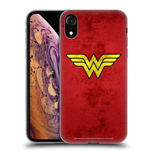Wonder Woman DC Comics Logos Distressed Look Soft Gel Case for Apple iPhone XR
