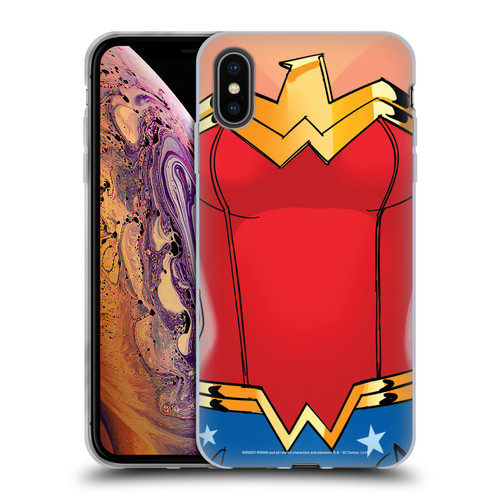 Wonder Woman DC Comics Logos Costume Soft Gel Case for Apple iPhone XS Max