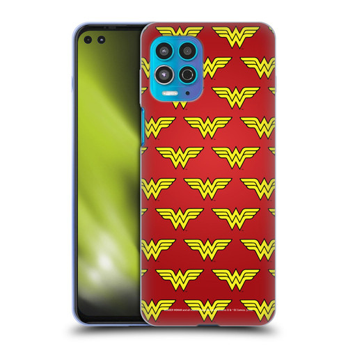 Wonder Woman DC Comics Logos Pattern Soft Gel Case for Motorola Moto G100