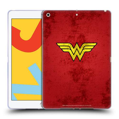 Wonder Woman DC Comics Logos Distressed Look Soft Gel Case for Apple iPad 10.2 2019/2020/2021