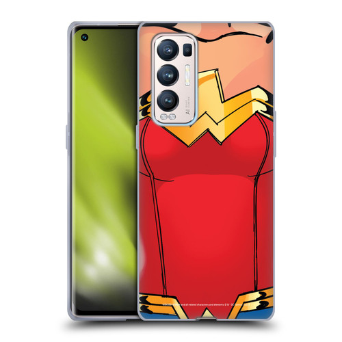 Wonder Woman DC Comics Logos Costume Soft Gel Case for OPPO Find X3 Neo / Reno5 Pro+ 5G