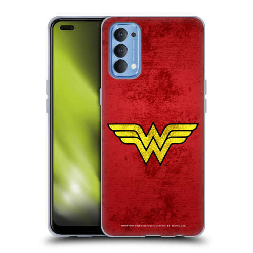 Wonder Woman DC Comics Logos Distressed Look Soft Gel Case for OPPO Reno 4 5G