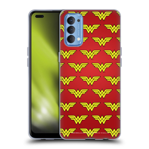 Wonder Woman DC Comics Logos Pattern Soft Gel Case for OPPO Reno 4 5G