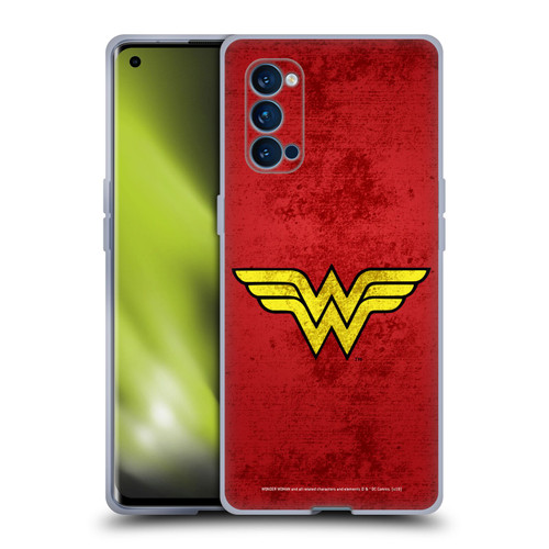 Wonder Woman DC Comics Logos Distressed Look Soft Gel Case for OPPO Reno 4 Pro 5G