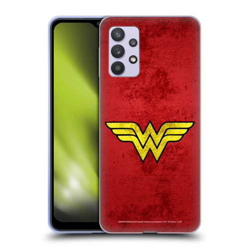 Wonder Woman DC Comics Logos Distressed Look Soft Gel Case for Samsung Galaxy A32 5G / M32 5G (2021)