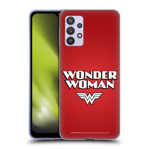 Wonder Woman DC Comics Logos Text Soft Gel Case for Samsung Galaxy A32 5G / M32 5G (2021)