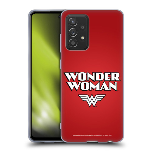 Wonder Woman DC Comics Logos Text Soft Gel Case for Samsung Galaxy A52 / A52s / 5G (2021)