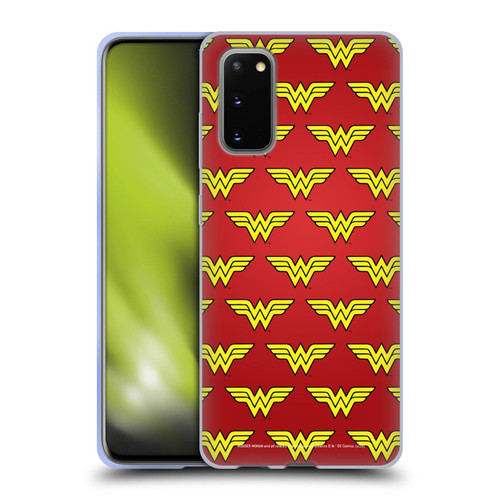 Wonder Woman DC Comics Logos Pattern Soft Gel Case for Samsung Galaxy S20 / S20 5G