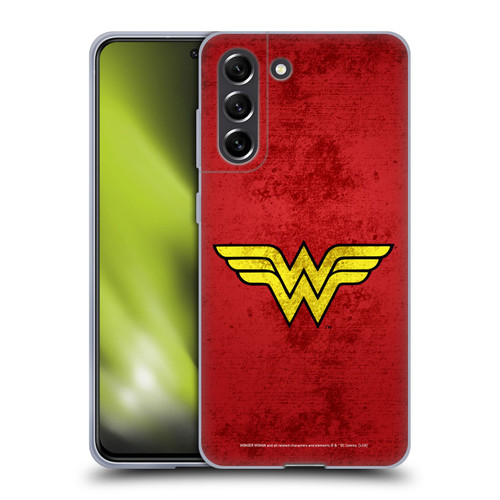 Wonder Woman DC Comics Logos Distressed Look Soft Gel Case for Samsung Galaxy S21 FE 5G