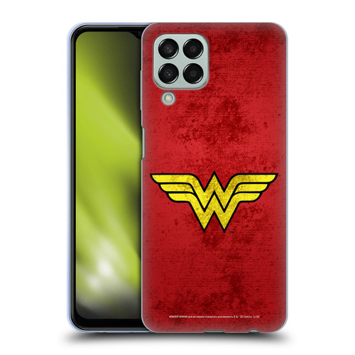 Wonder Woman DC Comics Logos Distressed Look Soft Gel Case for Samsung Galaxy M33 (2022)