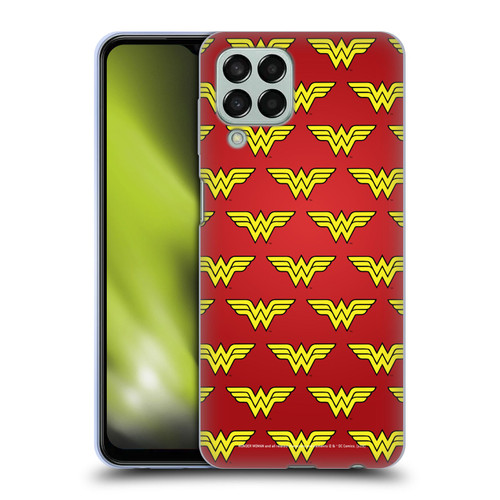 Wonder Woman DC Comics Logos Pattern Soft Gel Case for Samsung Galaxy M33 (2022)