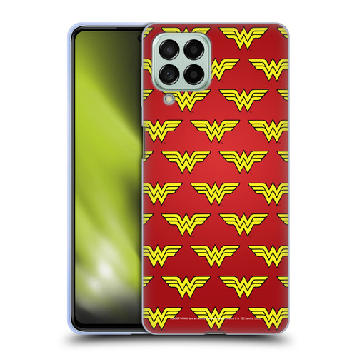 Wonder Woman DC Comics Logos Pattern Soft Gel Case for Samsung Galaxy M53 (2022)