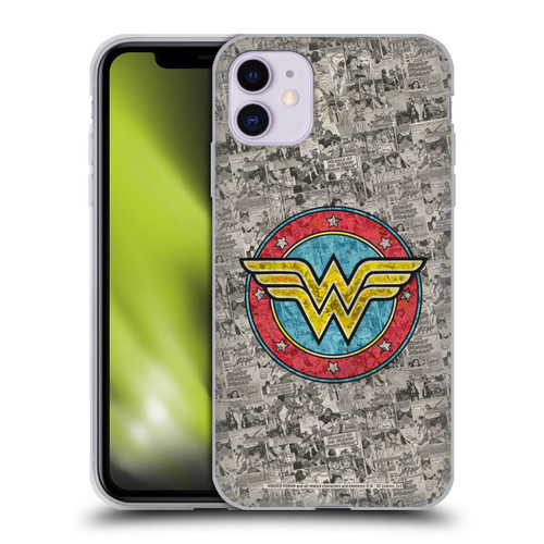 Wonder Woman DC Comics Vintage Art Comics Logo Soft Gel Case for Apple iPhone 11