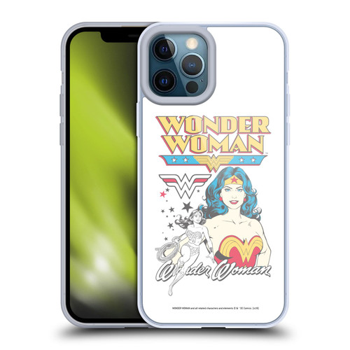 Wonder Woman DC Comics Vintage Art White Soft Gel Case for Apple iPhone 12 Pro Max