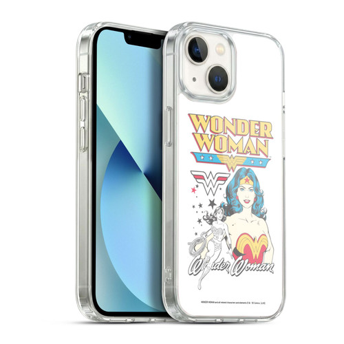 Wonder Woman DC Comics Vintage Art White Soft Gel Case for Apple iPhone 13