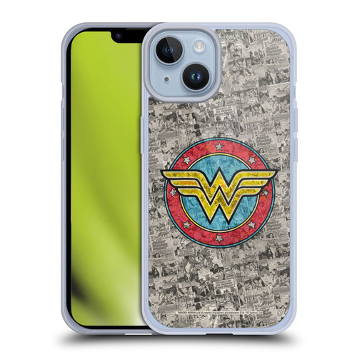 Wonder Woman DC Comics Vintage Art Comics Logo Soft Gel Case for Apple iPhone 14