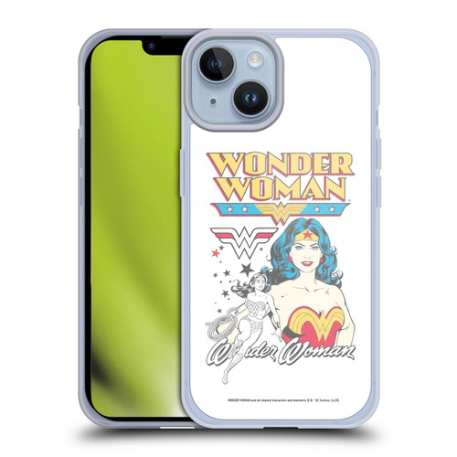 Wonder Woman DC Comics Vintage Art White Soft Gel Case for Apple iPhone 14