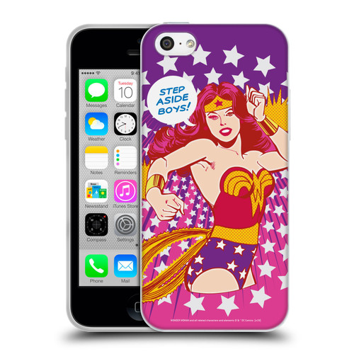 Wonder Woman DC Comics Vintage Art Step Aside Soft Gel Case for Apple iPhone 5c