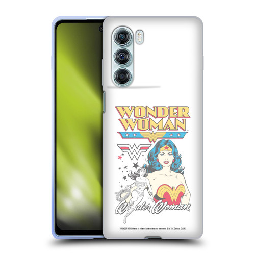 Wonder Woman DC Comics Vintage Art White Soft Gel Case for Motorola Edge S30 / Moto G200 5G