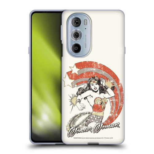 Wonder Woman DC Comics Vintage Art Distressed Look Soft Gel Case for Motorola Edge X30