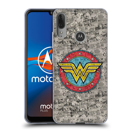 Wonder Woman DC Comics Vintage Art Comics Logo Soft Gel Case for Motorola Moto E6 Plus