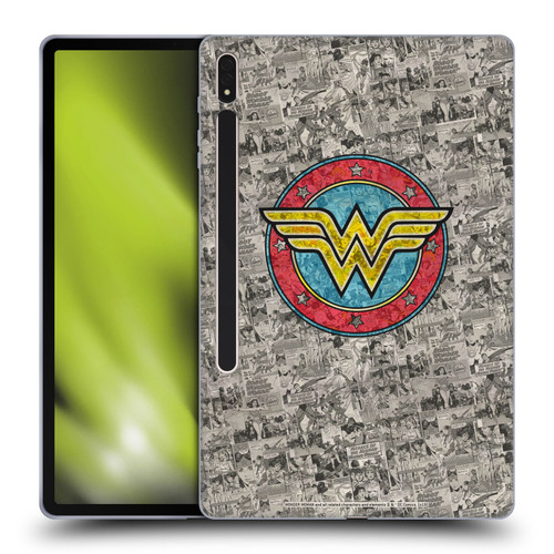 Wonder Woman DC Comics Vintage Art Comics Logo Soft Gel Case for Samsung Galaxy Tab S8 Plus
