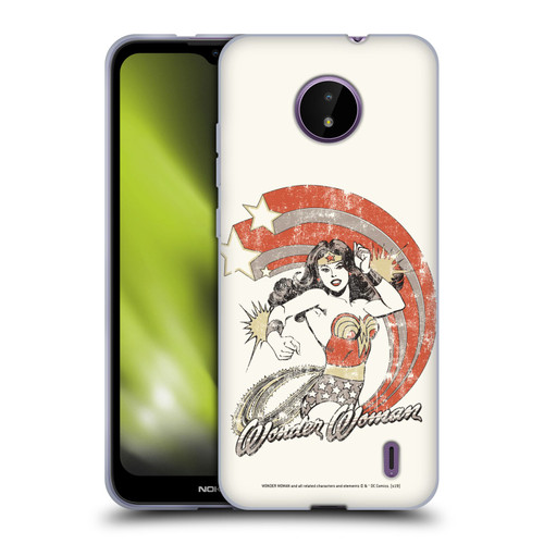 Wonder Woman DC Comics Vintage Art Distressed Look Soft Gel Case for Nokia C10 / C20
