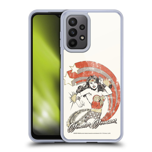 Wonder Woman DC Comics Vintage Art Distressed Look Soft Gel Case for Samsung Galaxy A23 / 5G (2022)