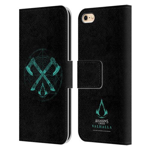 Assassin's Creed Valhalla Compositions Dual Axes Leather Book Wallet Case Cover For Apple iPhone 6 / iPhone 6s