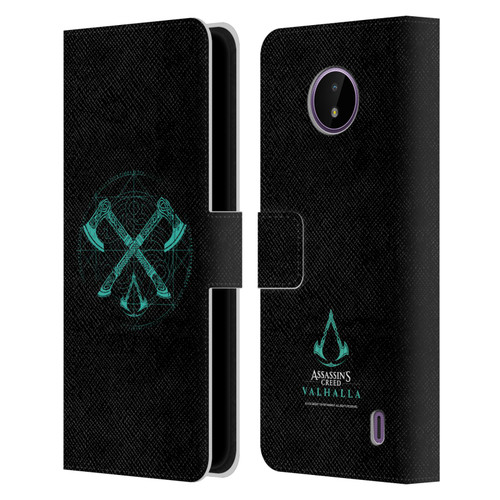Assassin's Creed Valhalla Compositions Dual Axes Leather Book Wallet Case Cover For Nokia C10 / C20