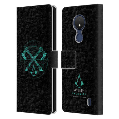 Assassin's Creed Valhalla Compositions Dual Axes Leather Book Wallet Case Cover For Nokia C21